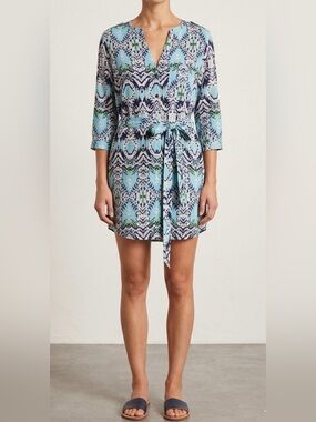 Aztec Print Mini Dress With Belt